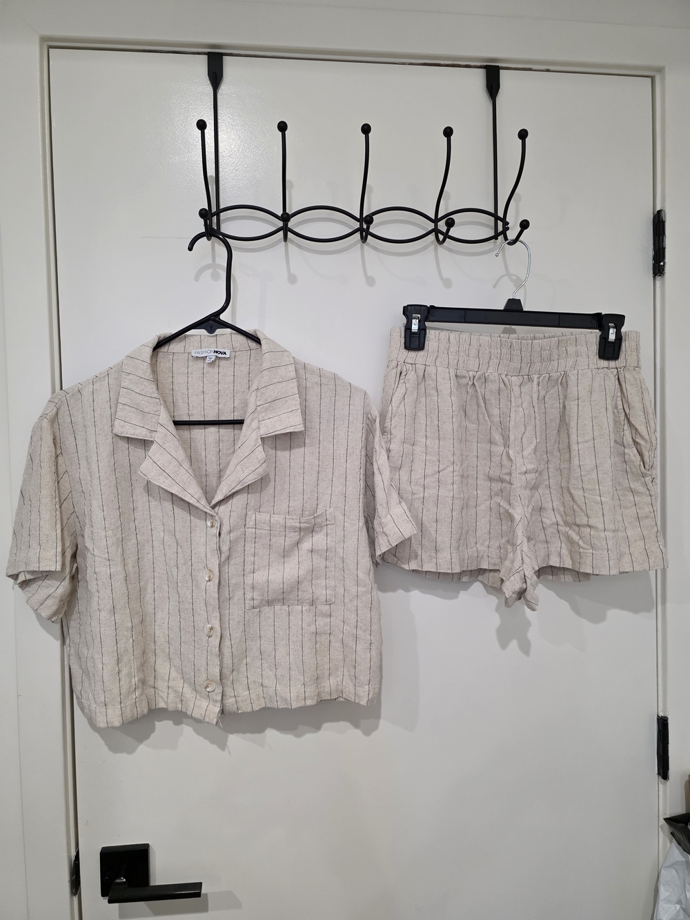 Fashion Nova Alana Linen Shirt And Short Set